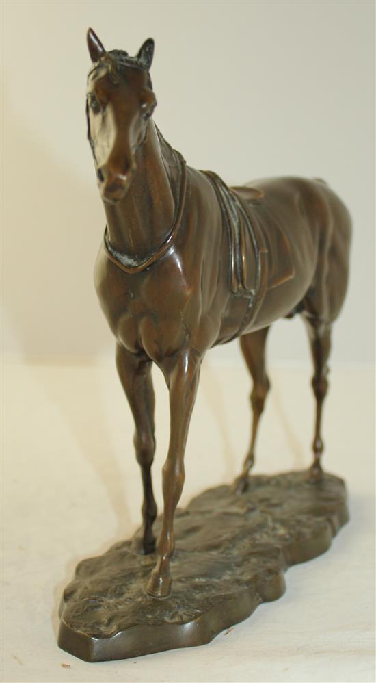 John Willis Good (1845-1879) A bronze model of a saddled horse, height 8in.